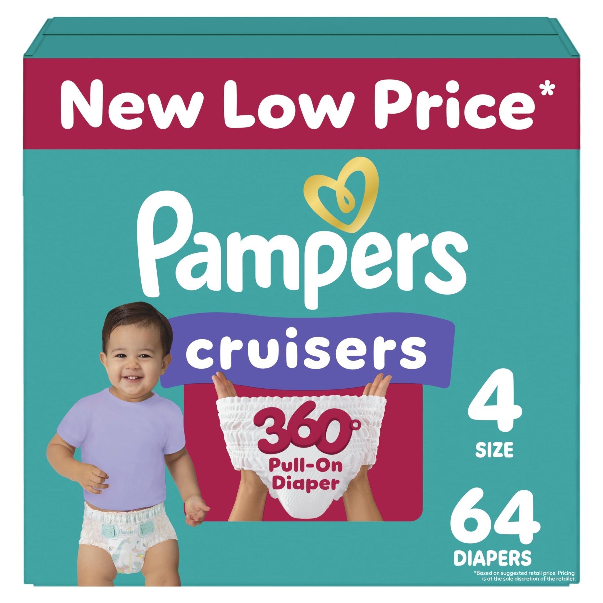 Pampers Diapers - Cruisers 360 - Size 5, 128 Count, Babyproof up to 100% Leakproof Pull-On Diaper