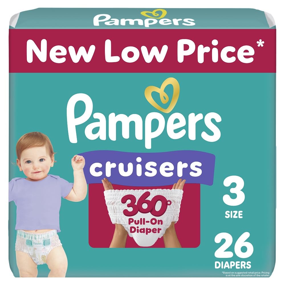 Pampers Diapers - Cruisers 360 - Size 5, 128 Count, Babyproof up to 100% Leakproof Pull-On Diaper