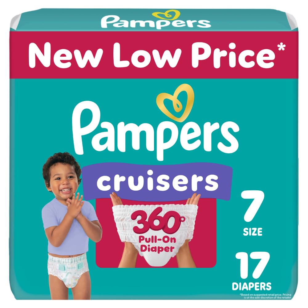 Pampers Diapers - Cruisers 360 - Size 5, 128 Count, Babyproof up to 100% Leakproof Pull-On Diaper