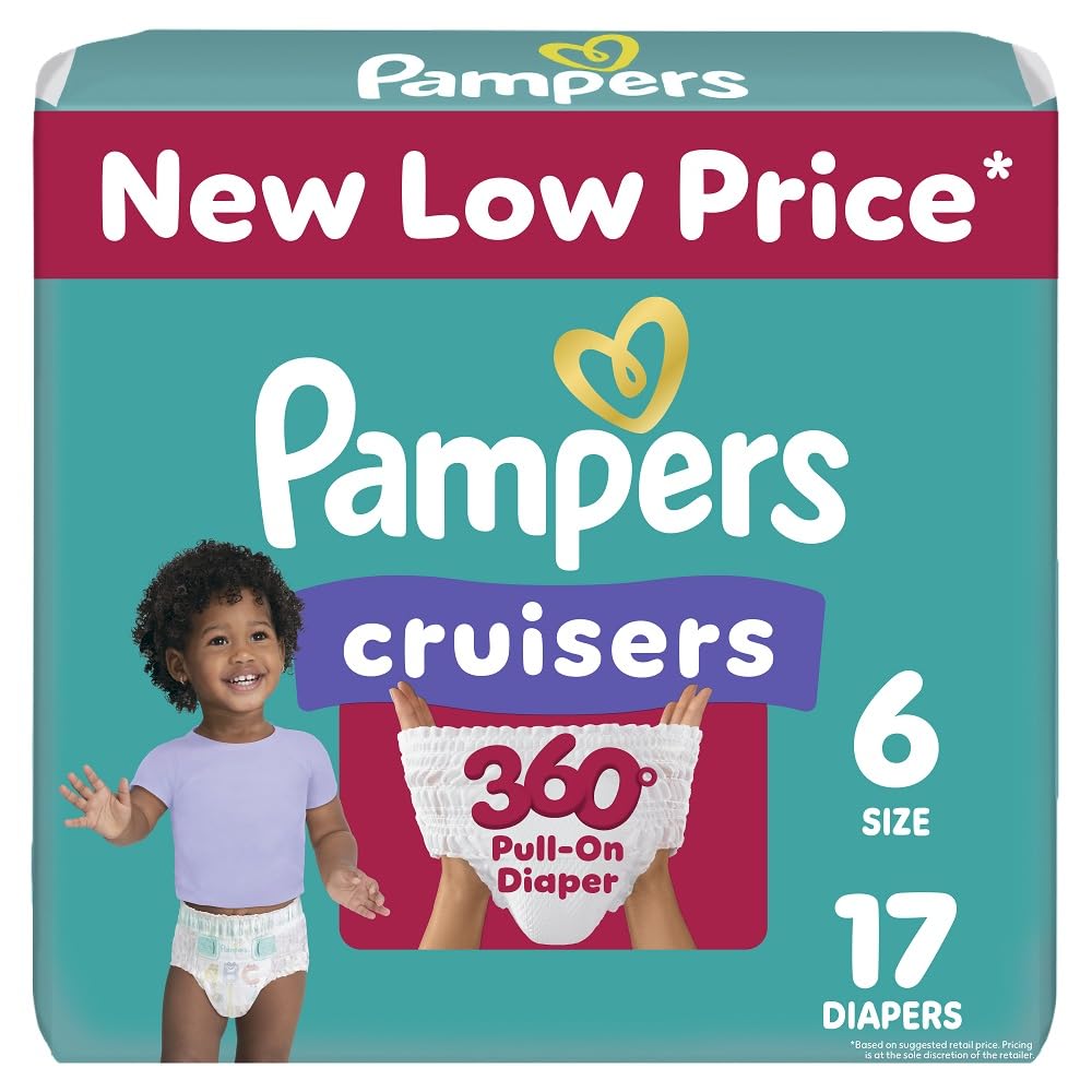 Pampers Diapers - Cruisers 360 - Size 5, 128 Count, Babyproof up to 100% Leakproof Pull-On Diaper