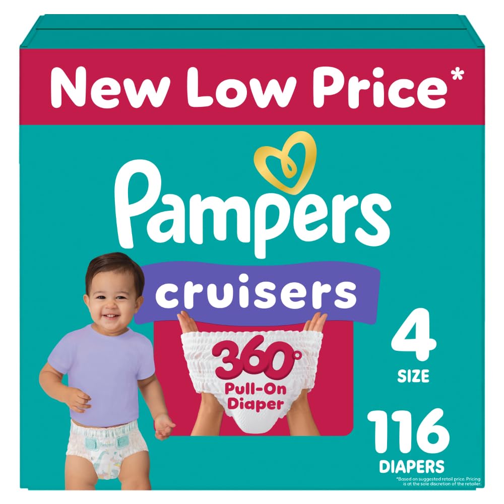 Pampers Diapers - Cruisers 360 - Size 5, 128 Count, Babyproof up to 100% Leakproof Pull-On Diaper