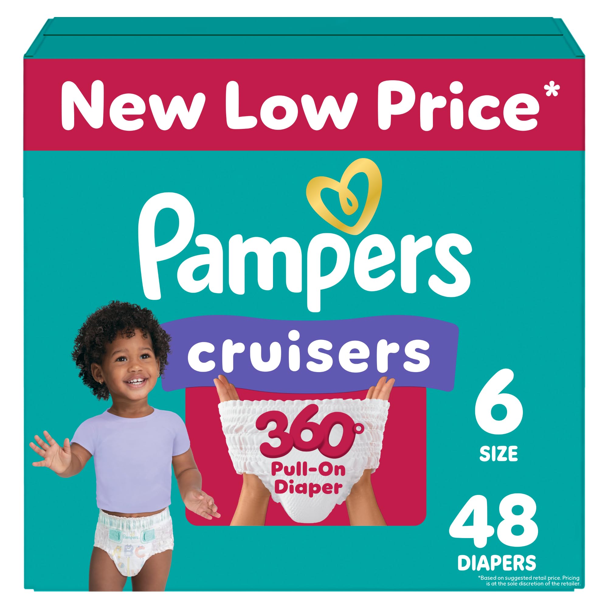 Pampers Diapers - Cruisers 360 - Size 5, 128 Count, Babyproof up to 100% Leakproof Pull-On Diaper