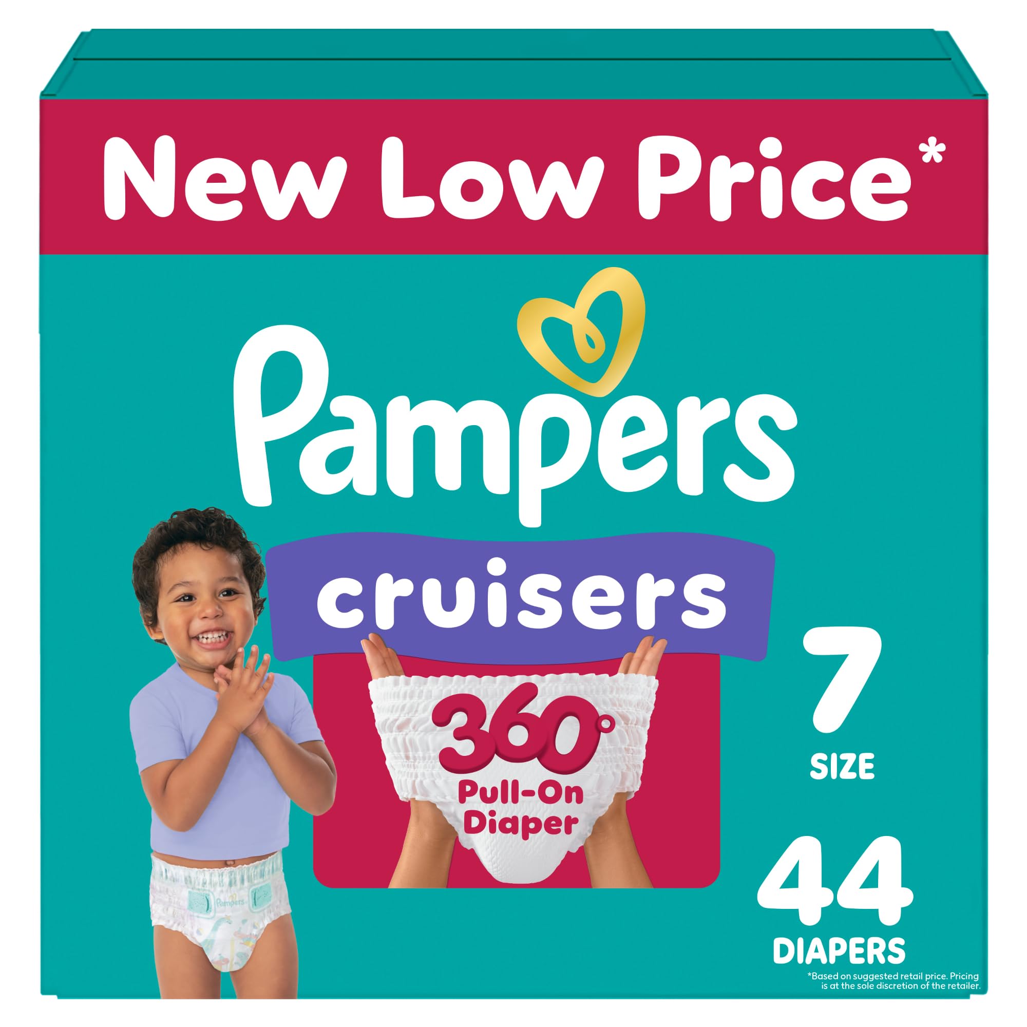 Pampers Diapers - Cruisers 360 - Size 5, 128 Count, Babyproof up to 100% Leakproof Pull-On Diaper