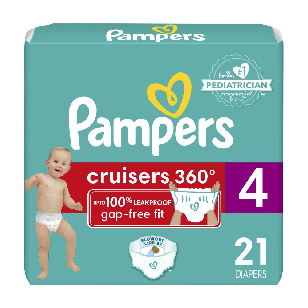 Pampers Diapers - Cruisers 360 - Size 5, 128 Count, Babyproof up to 100% Leakproof Pull-On Diaper