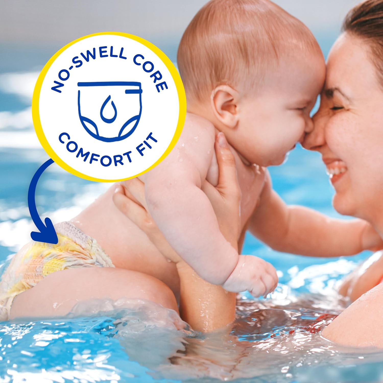 Pampers Swim Diapers - Splashers - Size 4, 18 Count, Gap-Free Disposable Baby Swimming Pants