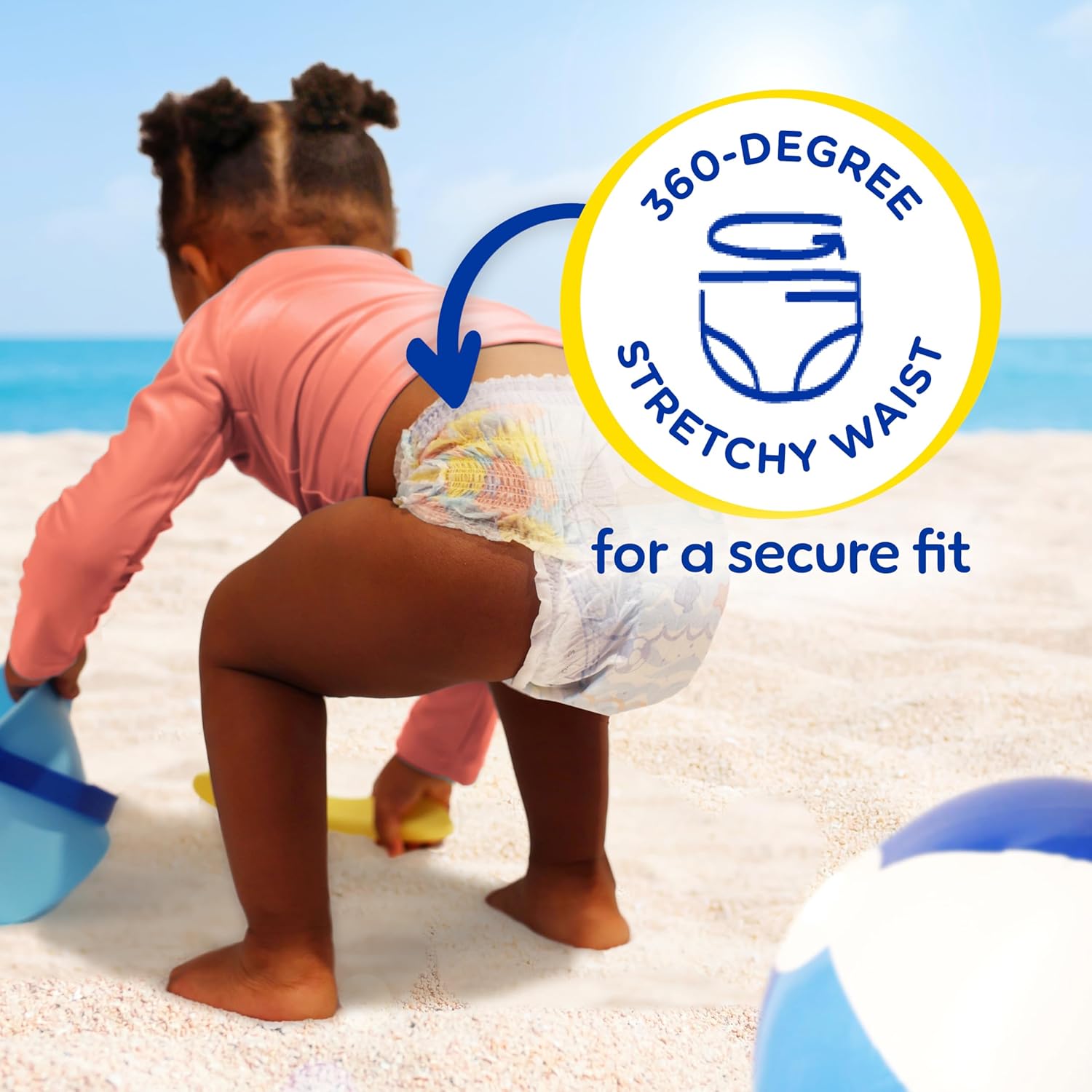 Pampers Swim Diapers - Splashers - Size 4, 18 Count, Gap-Free Disposable Baby Swimming Pants