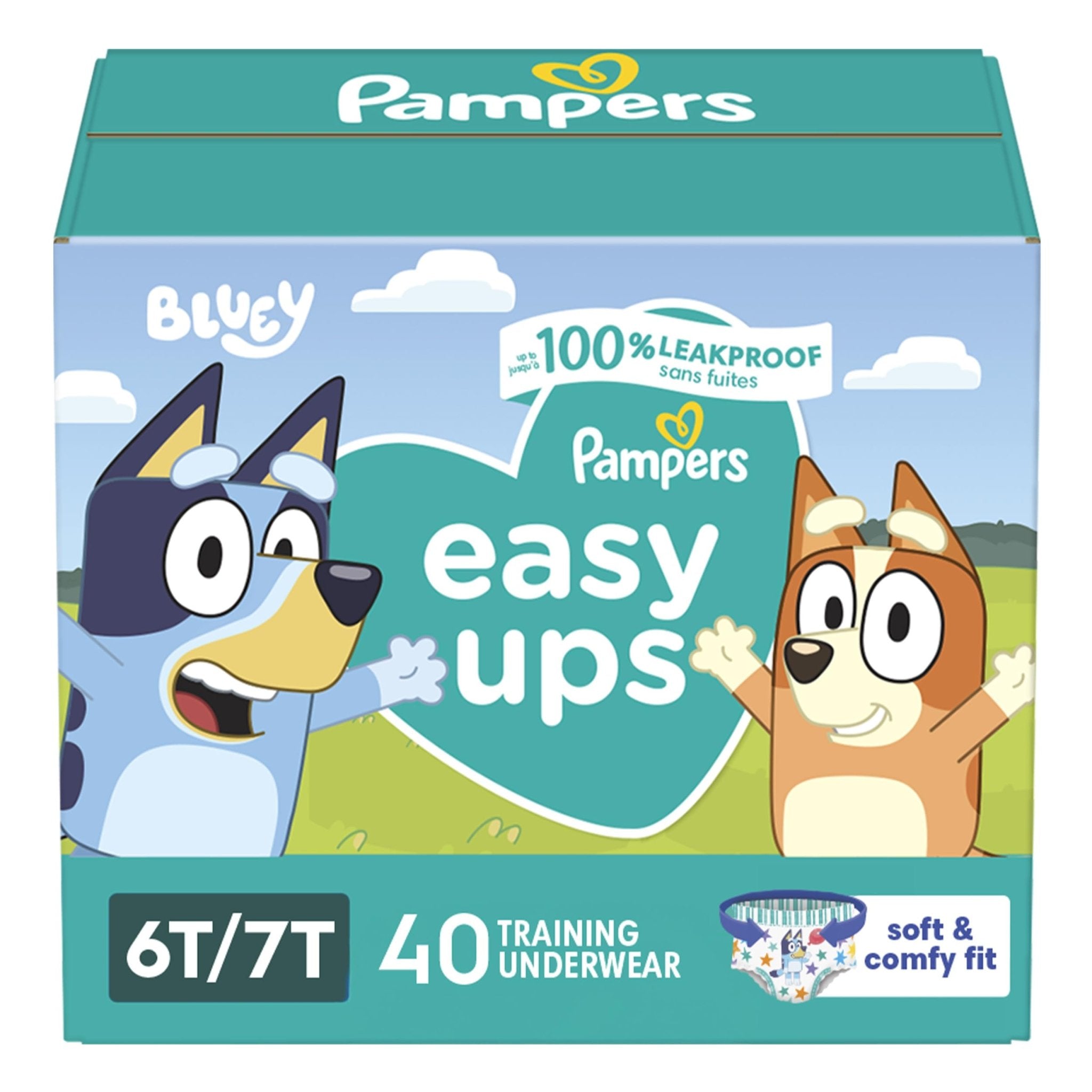 Pampers Training Pants - Easy Ups Boys & Girls Bluey - Size 3T-4T, 124 Count, Children's Potty Underwear (Packaging May Vary)