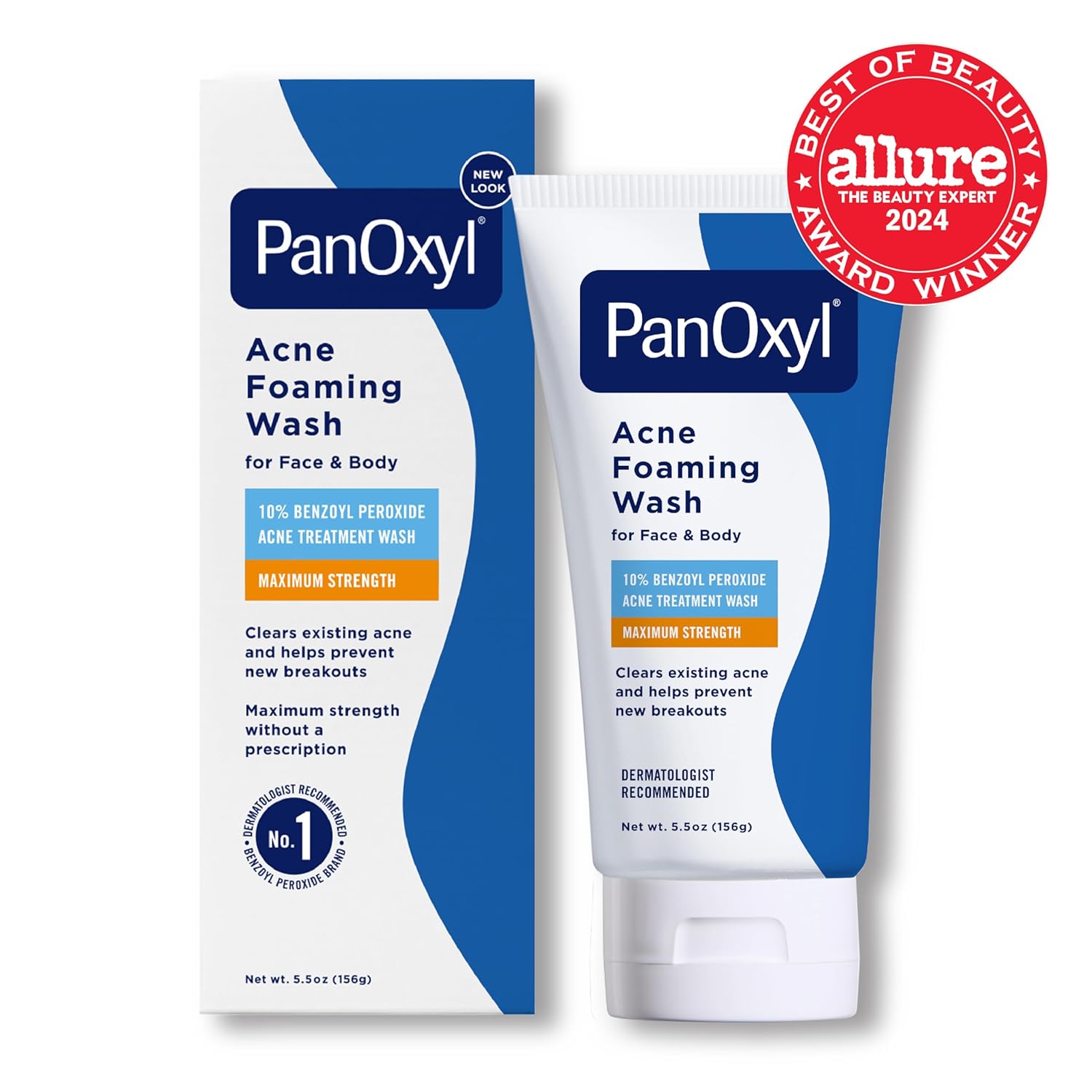 PanOxyl Acne Foaming Wash Benzoyl Peroxide 10% Maximum Strength Antimicrobial, 5.5 Oz
