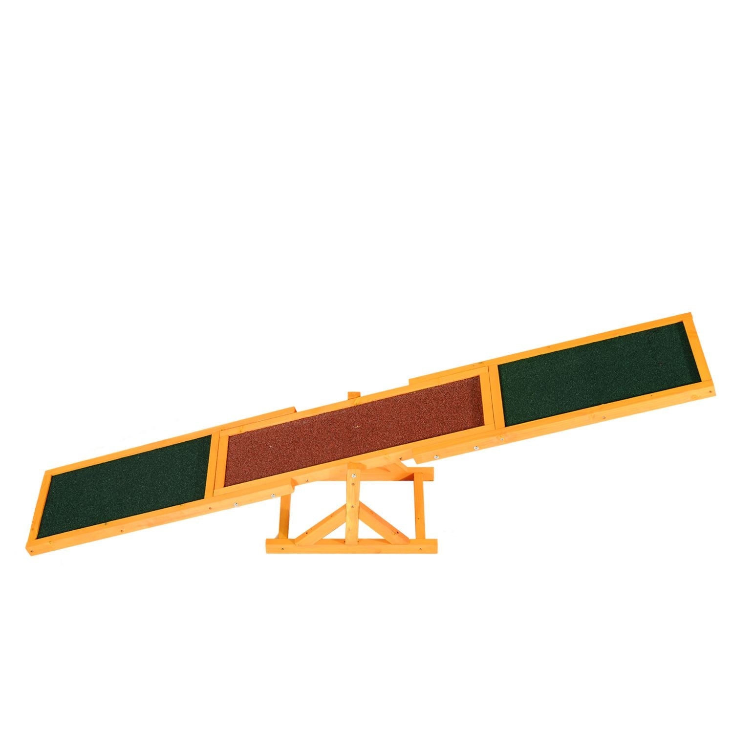 PawHut Wooden Dog Agility Seesaw, Training and Exercise Equipment, Weather Resistant, 71" L, Natural