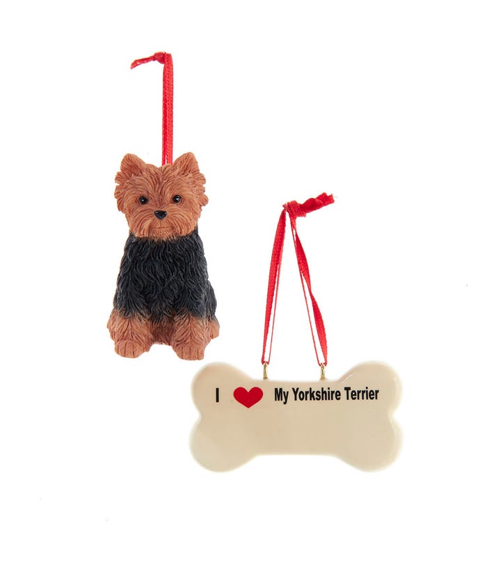 I love My Yorkshire Terrier With Dog Bone Ornaments
