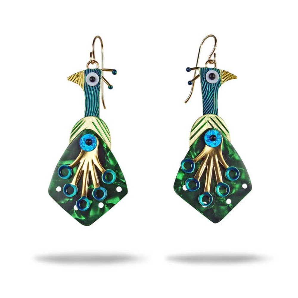 Peacock Earrings by Chickenscratch