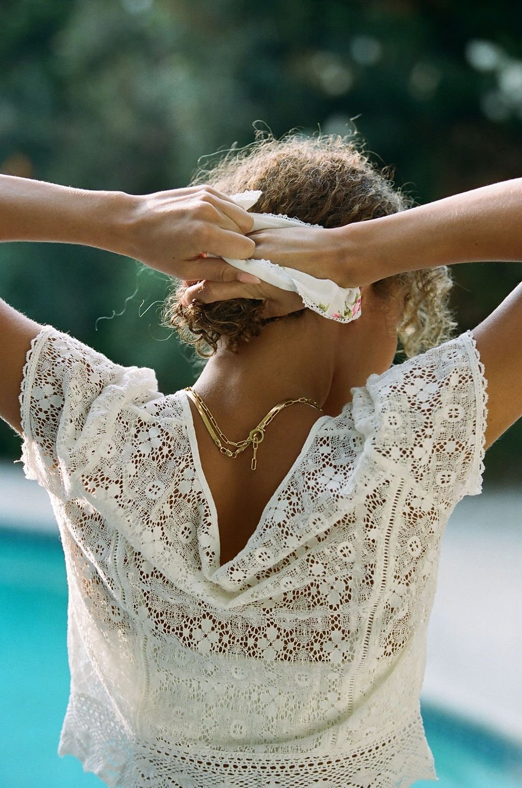 Penelope Bow Tie Lace Scrunchy - Vintage Florals / Multiple Colors