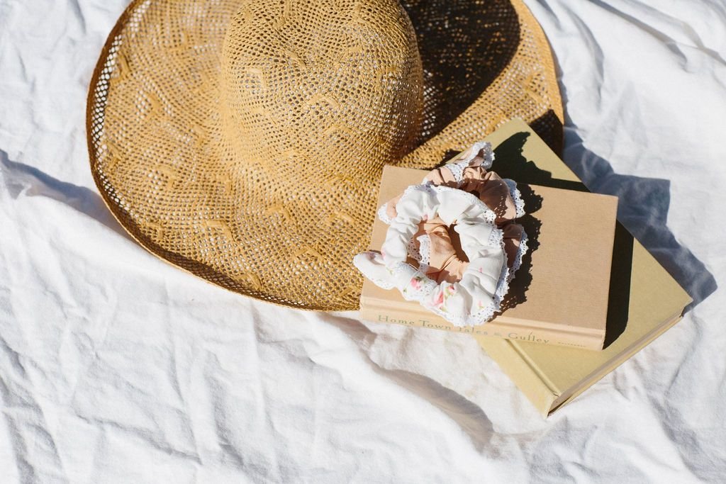 Penelope Bow Tie Lace Scrunchy - Vintage Florals (Shipping Included / Multiple Colors)