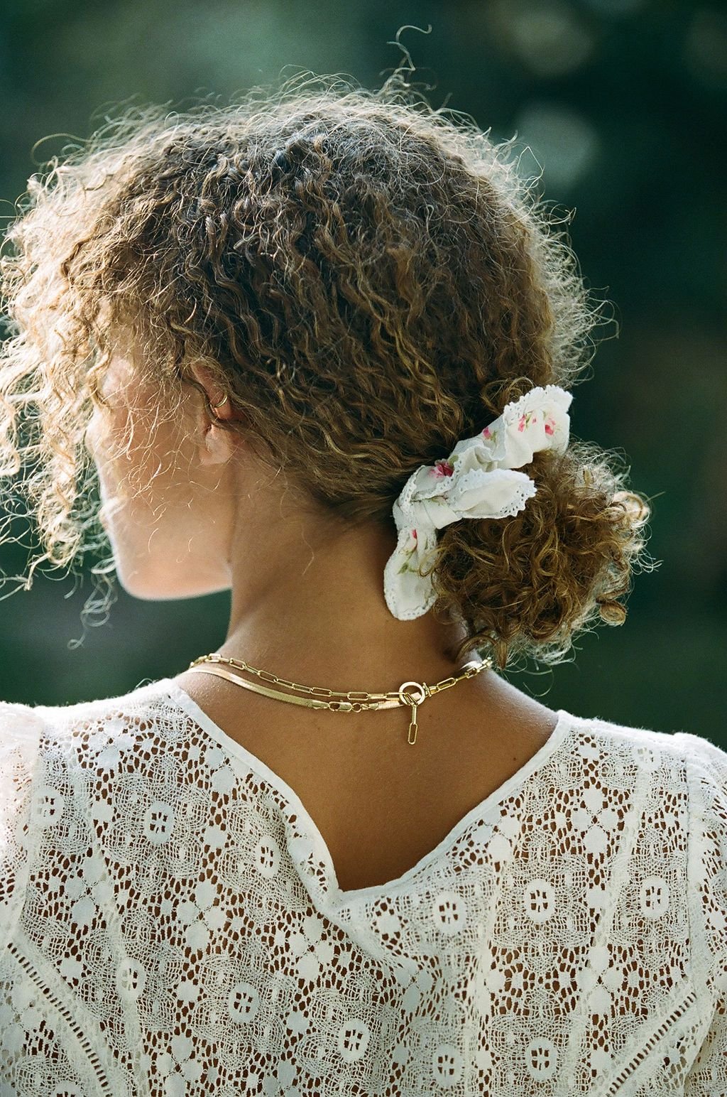 Penelope Bow Tie Lace Scrunchy - Vintage Florals (Shipping Included / Multiple Colors)