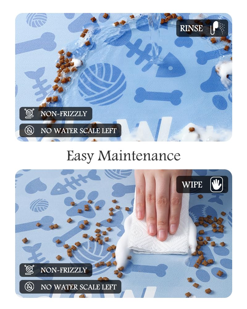 Pet Feeding Mat-Absorbent Dog Mat for Food and Water Bowl-No Stains Quick Dry Dog Water Dispenser Mat-Dog Accessories Pet Supplies-Dog Water Bowl for Messy Drinkers