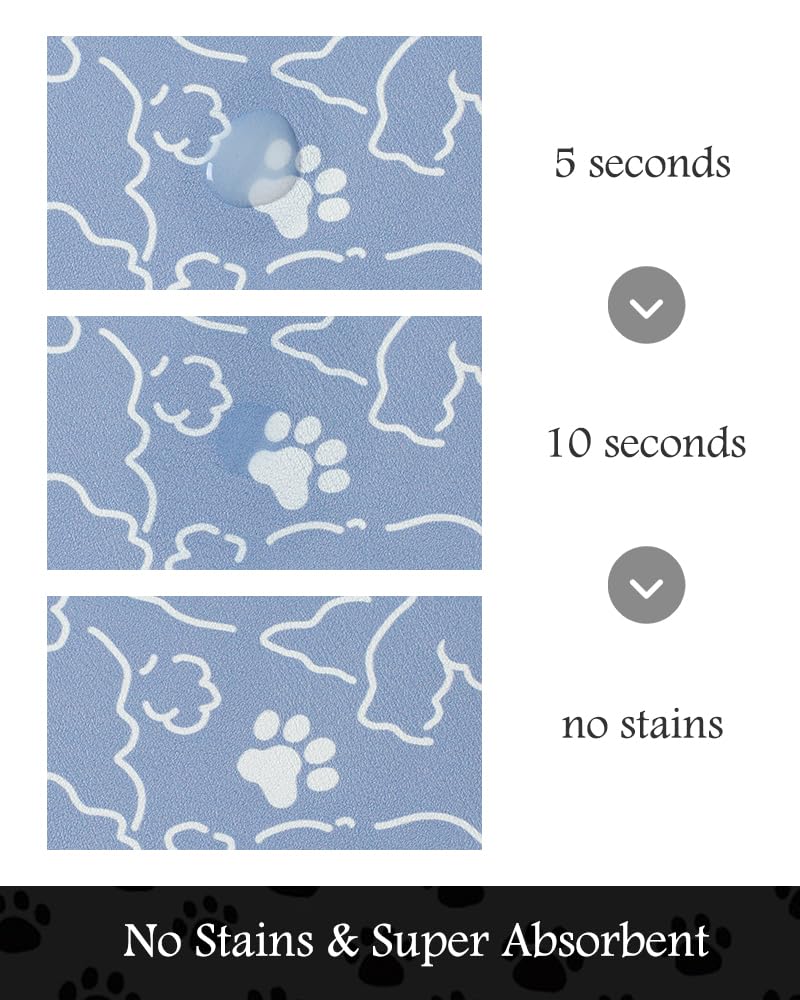 Pet Feeding Mat-Absorbent Dog Mat for Food and Water Bowl-No Stains Quick Dry Dog Water Dispenser Mat-Dog Accessories Pet Supplies-Dog Water Bowl for Messy Drinkers