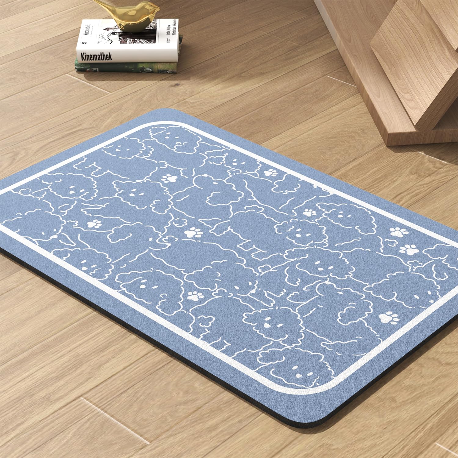Pet Feeding Mat-Absorbent Dog Mat for Food and Water Bowl-No Stains Quick Dry Dog Water Dispenser Mat-Dog Accessories Pet Supplies-Dog Water Bowl for Messy Drinkers