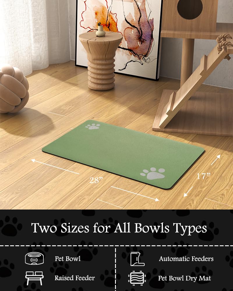 Pet Feeding Mat-Absorbent Dog Mat for Food and Water Bowl-No Stains Quick Dry Dog Water Dispenser Mat-Dog Accessories Pet Supplies-Dog Water Bowl for Messy Drinkers