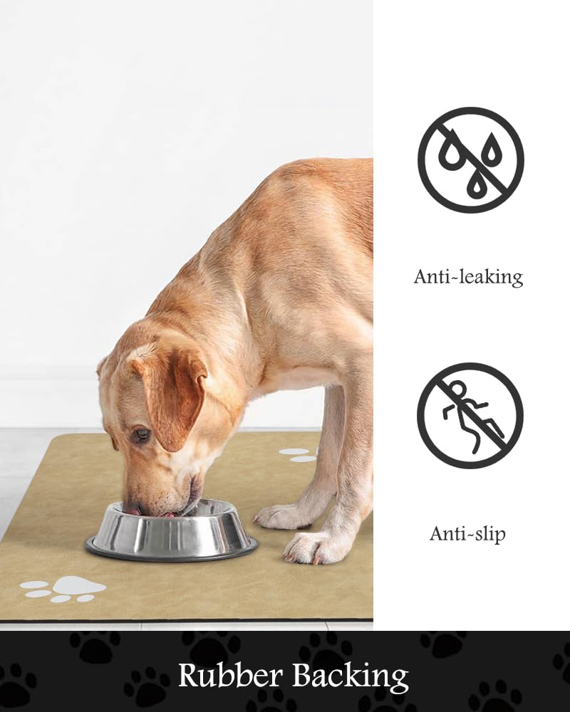 Pet Feeding Mat-Absorbent Dog Mat for Food and Water Bowl-No Stains Quick Dry Dog Water Dispenser Mat-Dog Accessories Pet Supplies-Dog Water Bowl for Messy Drinkers