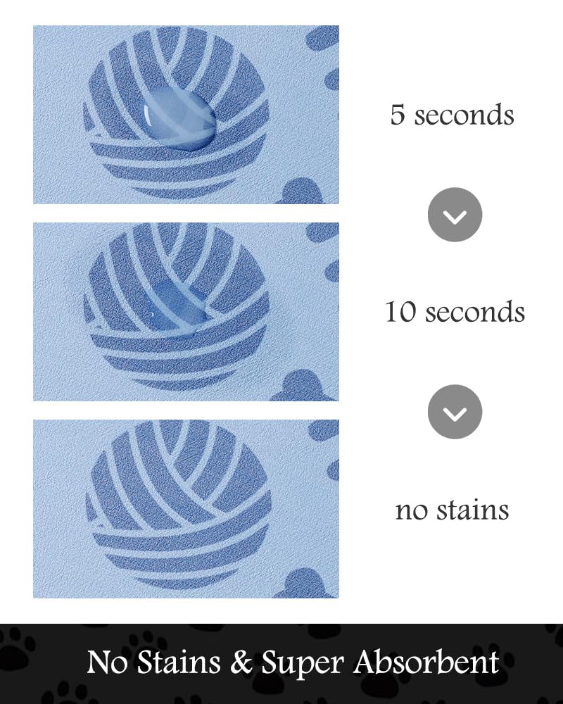 Pet Feeding Mat-Absorbent Dog Mat for Food and Water Bowl-No Stains Quick Dry Dog Water Dispenser Mat-Dog Accessories Pet Supplies-Dog Water Bowl for Messy Drinkers