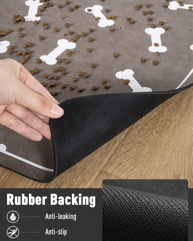 Pet Feeding Mat for Food and Water Bowl-No Stains Easy Clean Dog Food Quick Dry DogMat-Puppy Supplies Dog Water Bowl Mats