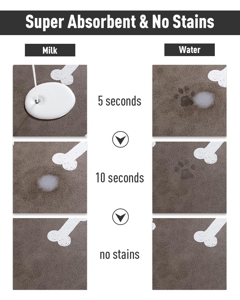 Pet Feeding Mat for Food and Water Bowl-No Stains Easy Clean Dog Food Quick Dry DogMat-Puppy Supplies Dog Water Bowl Mats