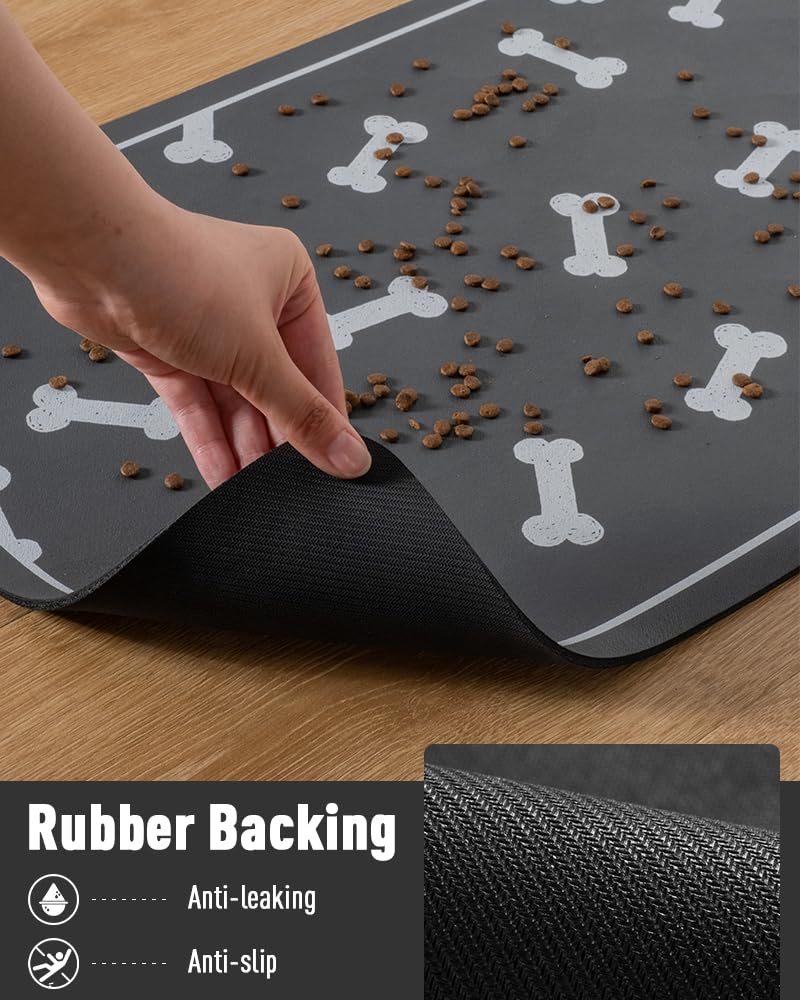 Pet Feeding Mat for Food and Water Bowl-No Stains Easy Clean Dog Food Quick Dry DogMat-Puppy Supplies Dog Water Bowl Mats