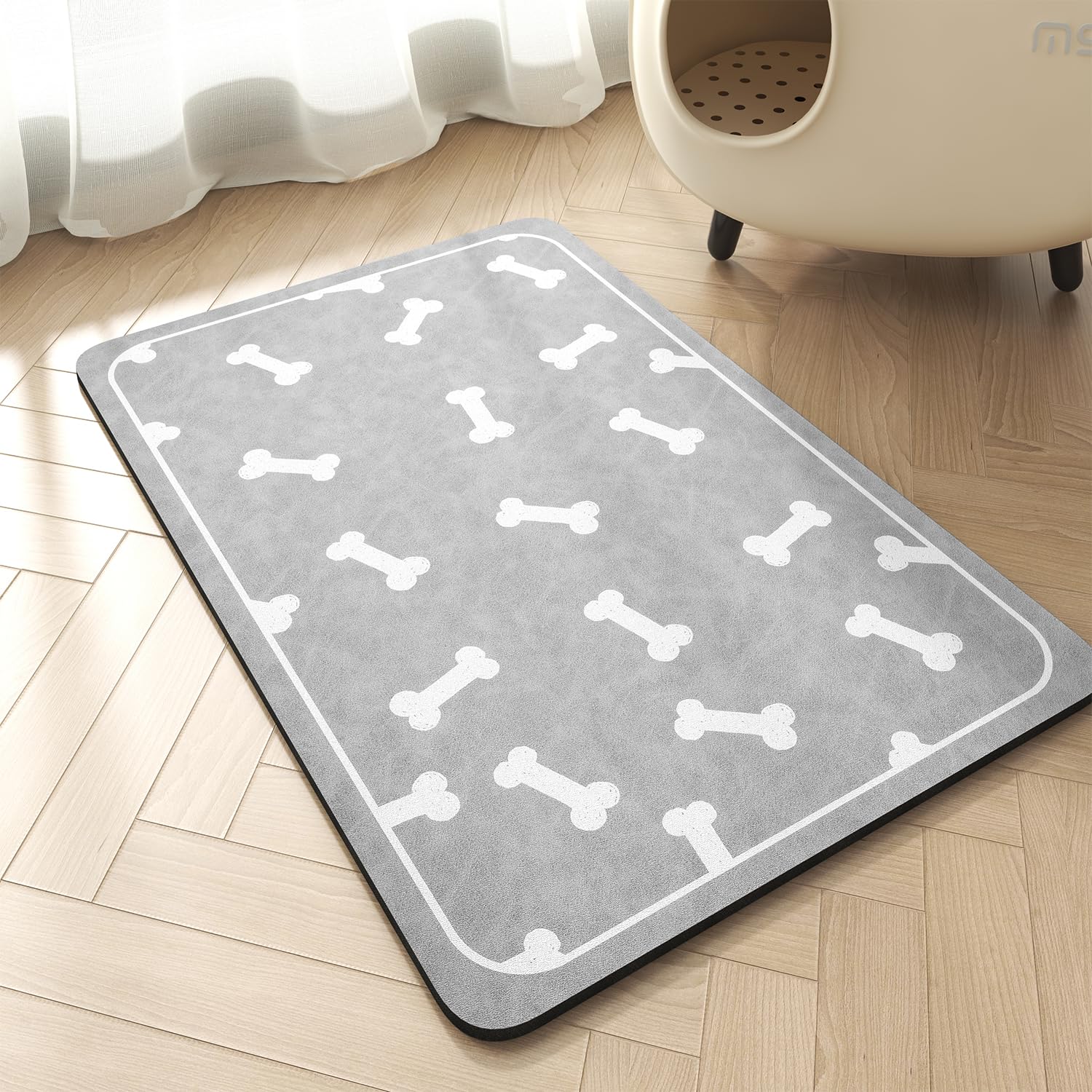 Pet Feeding Mat for Food and Water Bowl-No Stains Easy Clean Dog Food Quick Dry DogMat-Puppy Supplies Dog Water Bowl Mats