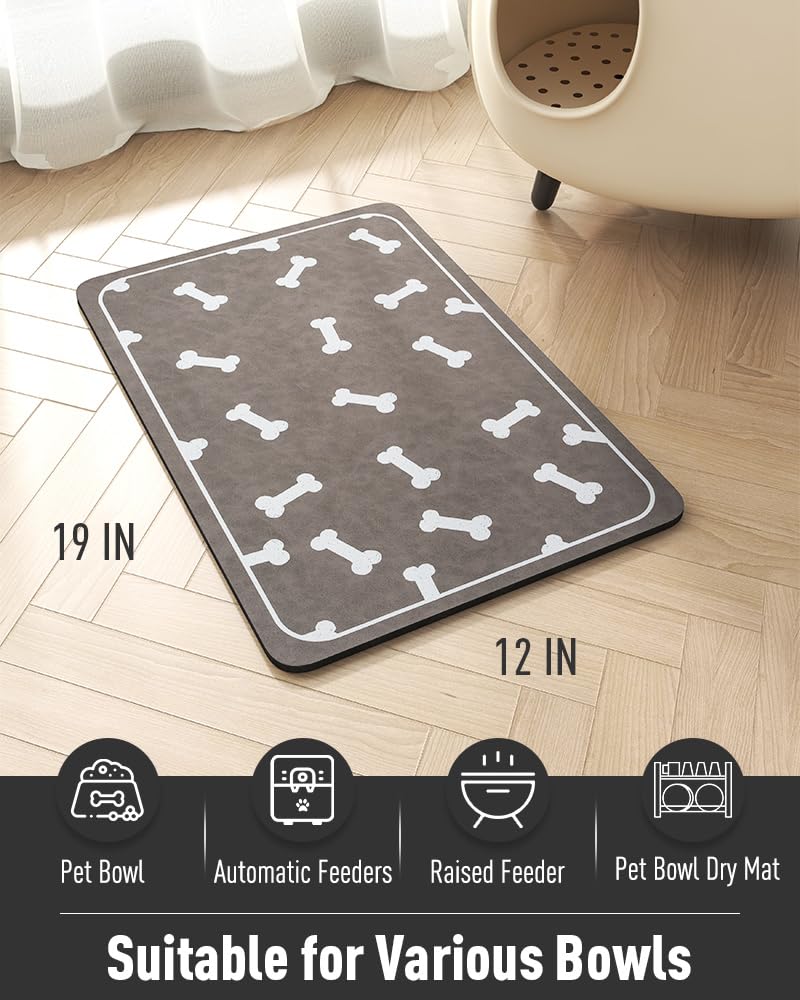 Pet Feeding Mat for Food and Water Bowl-No Stains Easy Clean Dog Food Quick Dry DogMat-Puppy Supplies Dog Water Bowl Mats