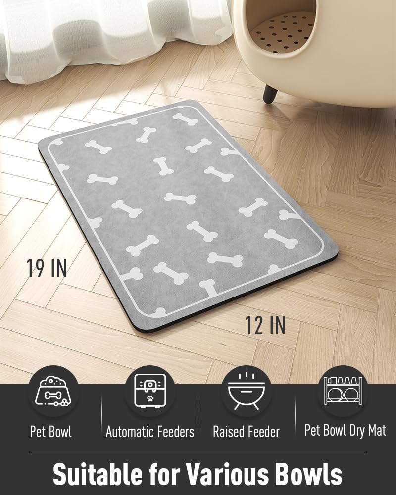 Pet Feeding Mat for Food and Water Bowl-No Stains Easy Clean Dog Food Quick Dry DogMat-Puppy Supplies Dog Water Bowl Mats
