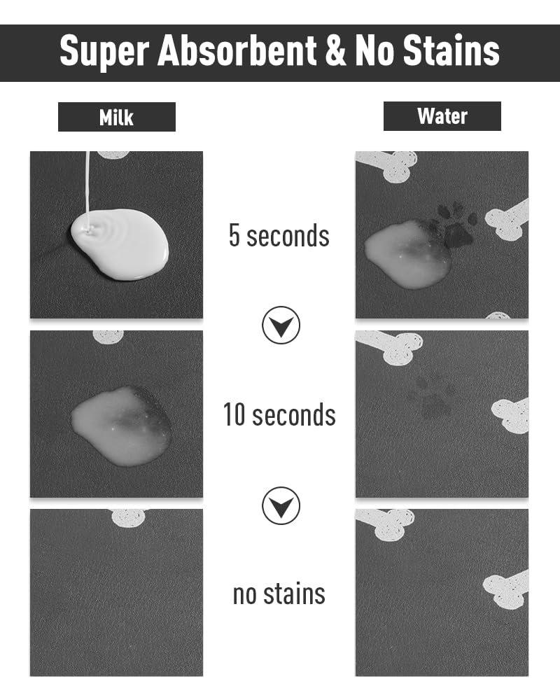 Pet Feeding Mat for Food and Water Bowl-No Stains Easy Clean Dog Food Quick Dry DogMat-Puppy Supplies Dog Water Bowl Mats