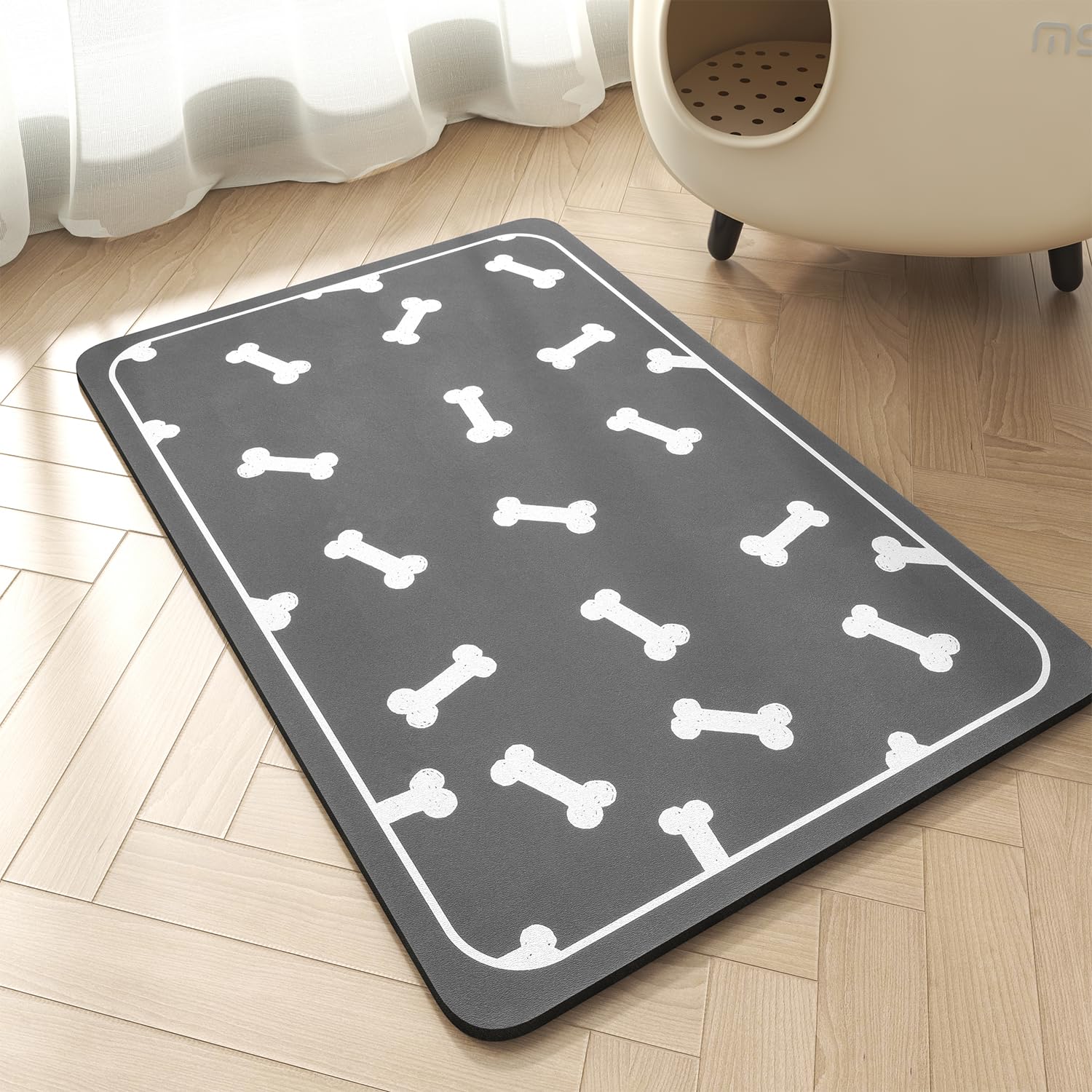 Pet Feeding Mat for Food and Water Bowl-No Stains Easy Clean Dog Food Quick Dry DogMat-Puppy Supplies Dog Water Bowl Mats