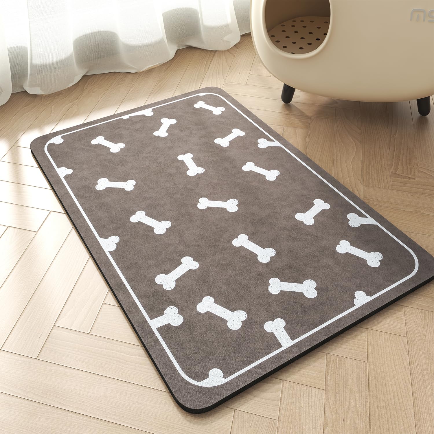Pet Feeding Mat for Food and Water Bowl-No Stains Easy Clean Dog Food Quick Dry DogMat-Puppy Supplies Dog Water Bowl Mats