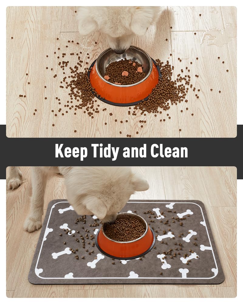 Pet Feeding Mat for Food and Water Bowl-No Stains Easy Clean Dog Food Quick Dry DogMat-Puppy Supplies Dog Water Bowl Mats