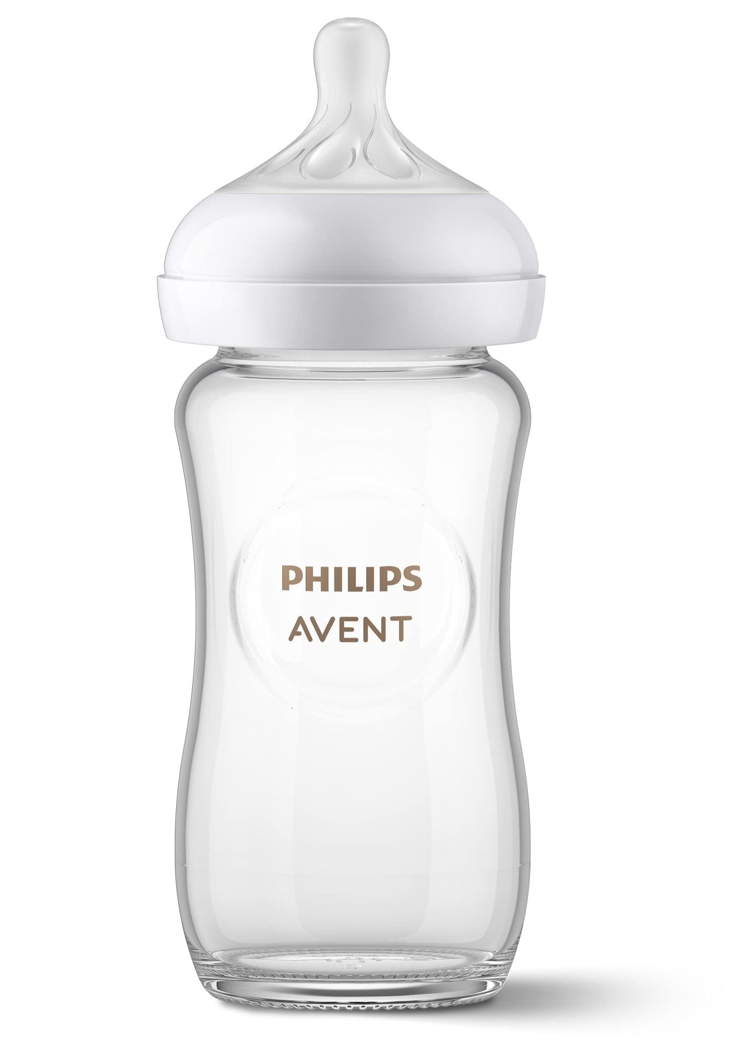 Philips Avent Natural Glass Baby Bottles with Natural Response Nipples (Slow Flow, Flow 2), 4oz, 4-Pack, SCY910/04