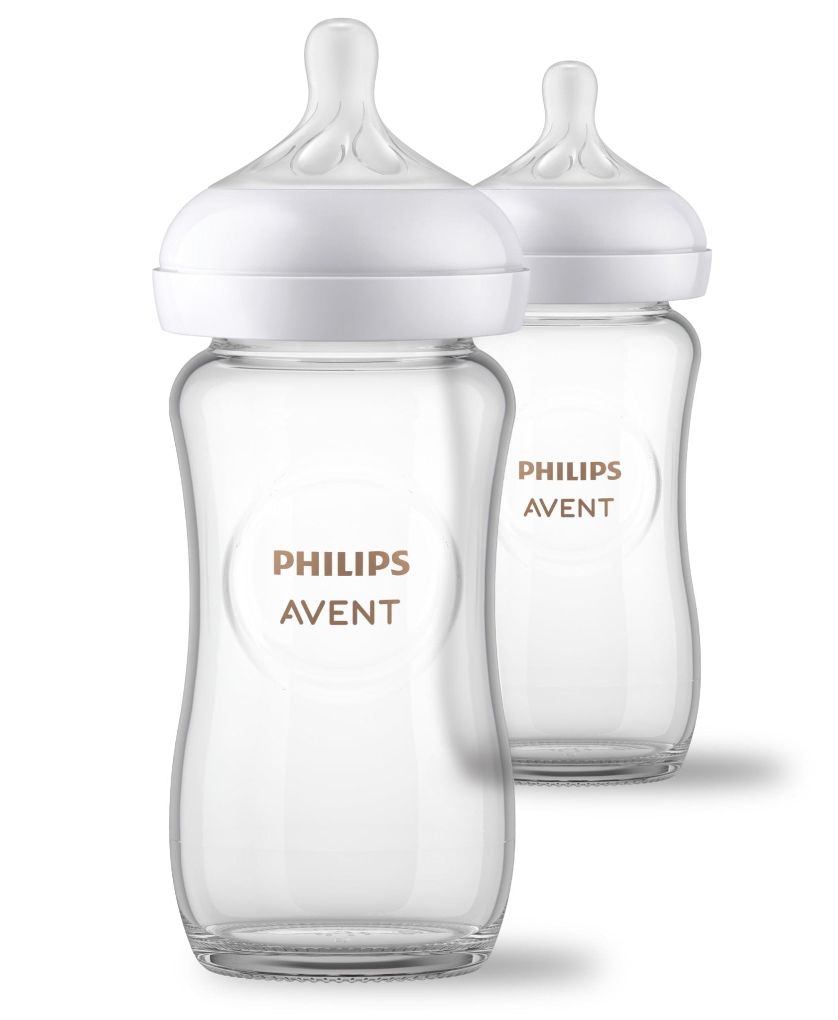 Philips Avent Natural Glass Baby Bottles with Natural Response Nipples (Slow Flow, Flow 2), 4oz, 4-Pack, SCY910/04
