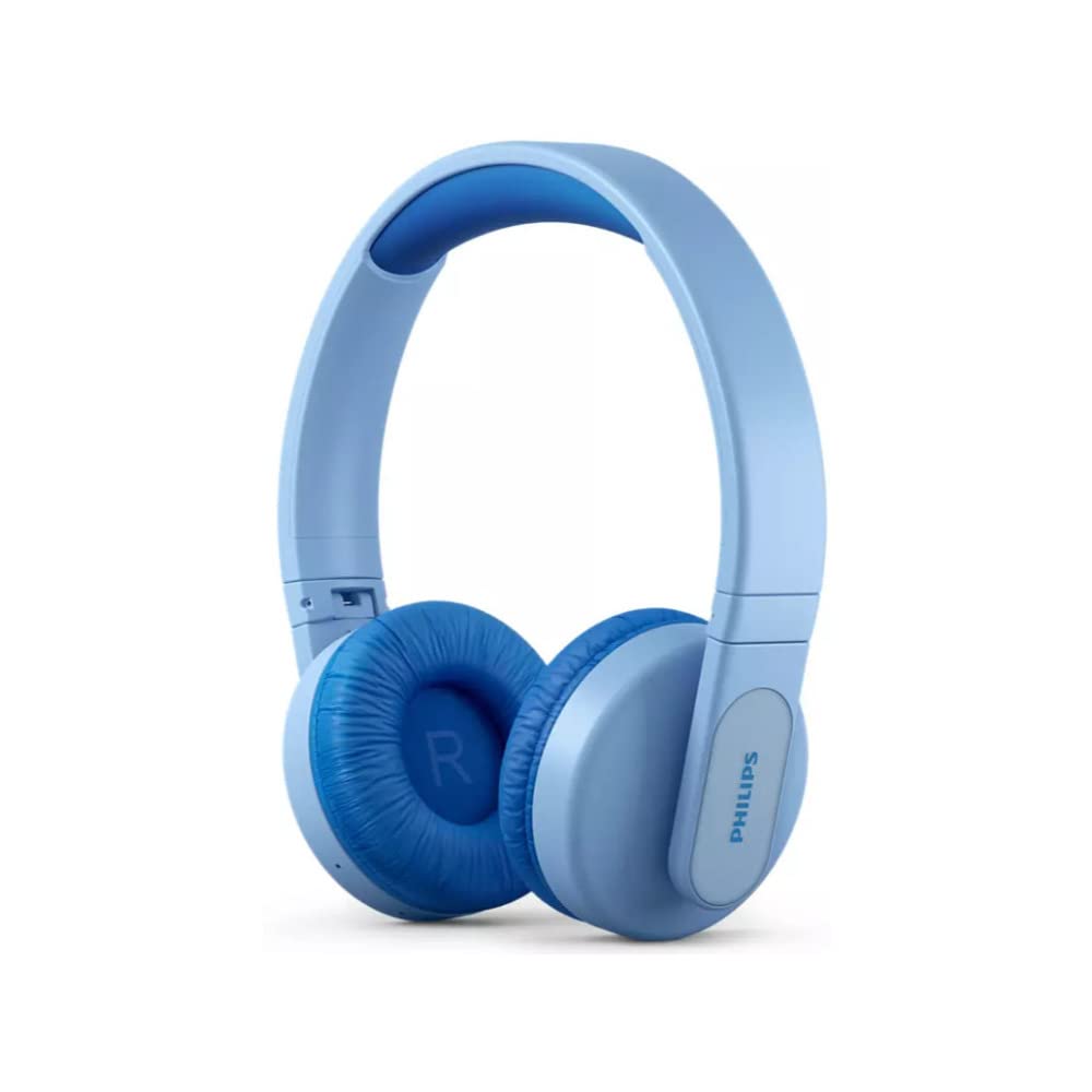 PHILIPS K4206 Kids Wireless Headphone,On-Ear Bluetooth Headphone with Safe Listening, Parental Control APP, Lighted Panels,32mm Drivers,Quality Sound,28-Hour Battery Life,Fast Charging,Blue Color