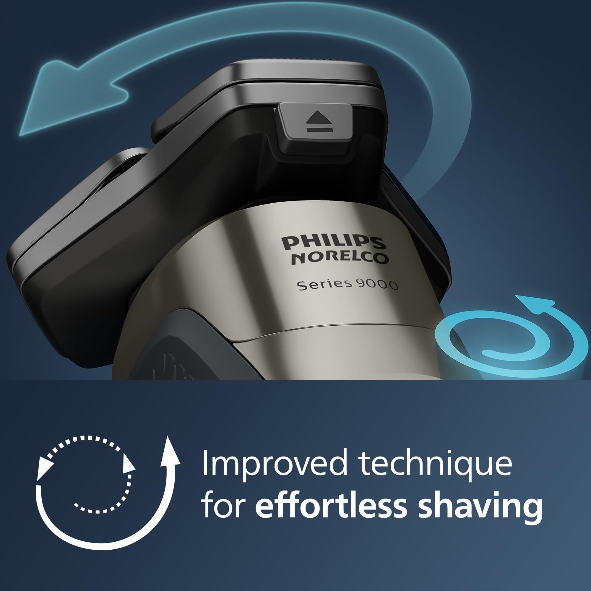 Philips Norelco 9400 Rechargeable Wet/Dry Electric Shaver with SenseIQ and Comfort Glide Ring Technology, Battery Powered, Silver, S9502/83