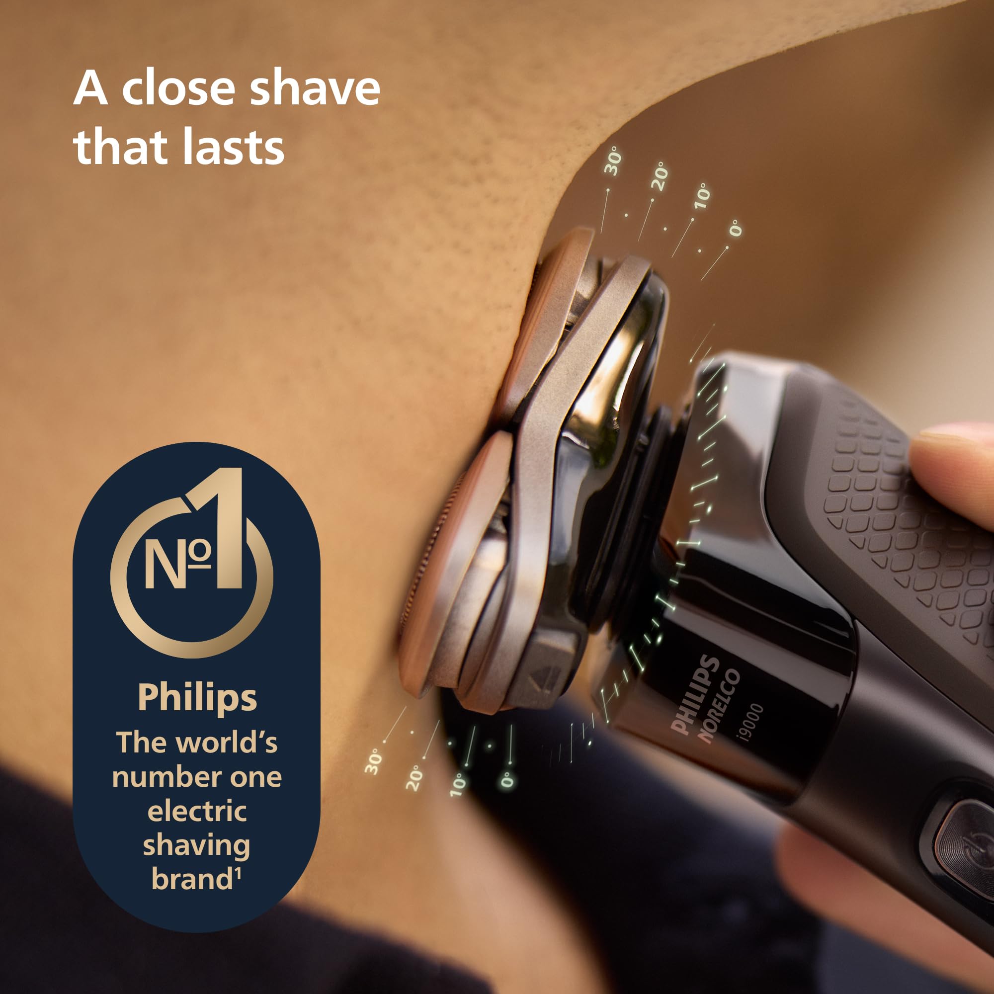 Philips Norelco 9400 Rechargeable Wet/Dry Electric Shaver with SenseIQ and Comfort Glide Ring Technology, Battery Powered, Silver, S9502/83