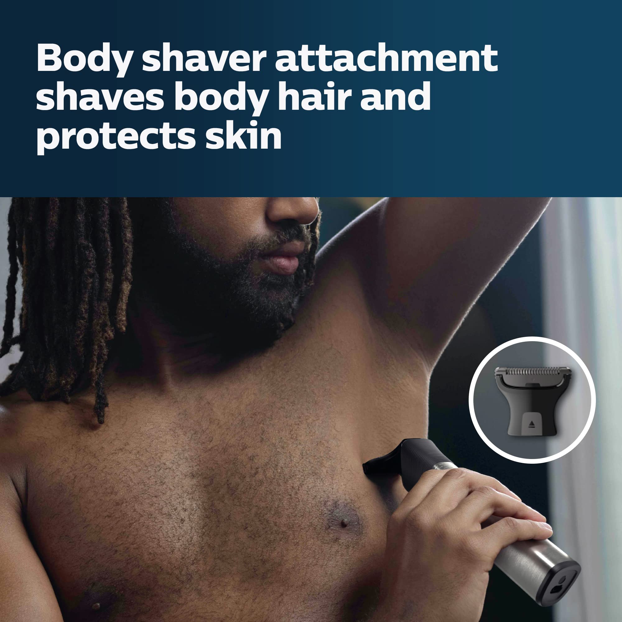 PHILIPS Norelco Multigroom 9000 Series MG9740-18-in-1 Precision Trimmer for Face, Head, and Body with Titanium Blades, 6-Hour Battery Life, and Showerproof Design, Packaging May Vary