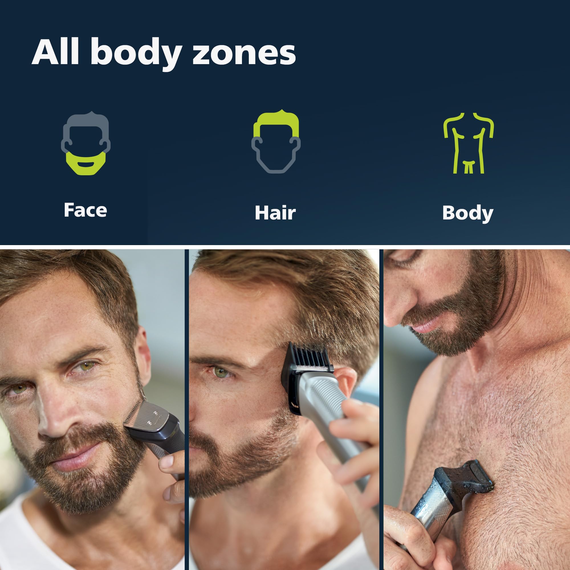 PHILIPS Norelco Multigroom 9000 Series MG9740-18-in-1 Precision Trimmer for Face, Head, and Body with Titanium Blades, 6-Hour Battery Life, and Showerproof Design, Packaging May Vary