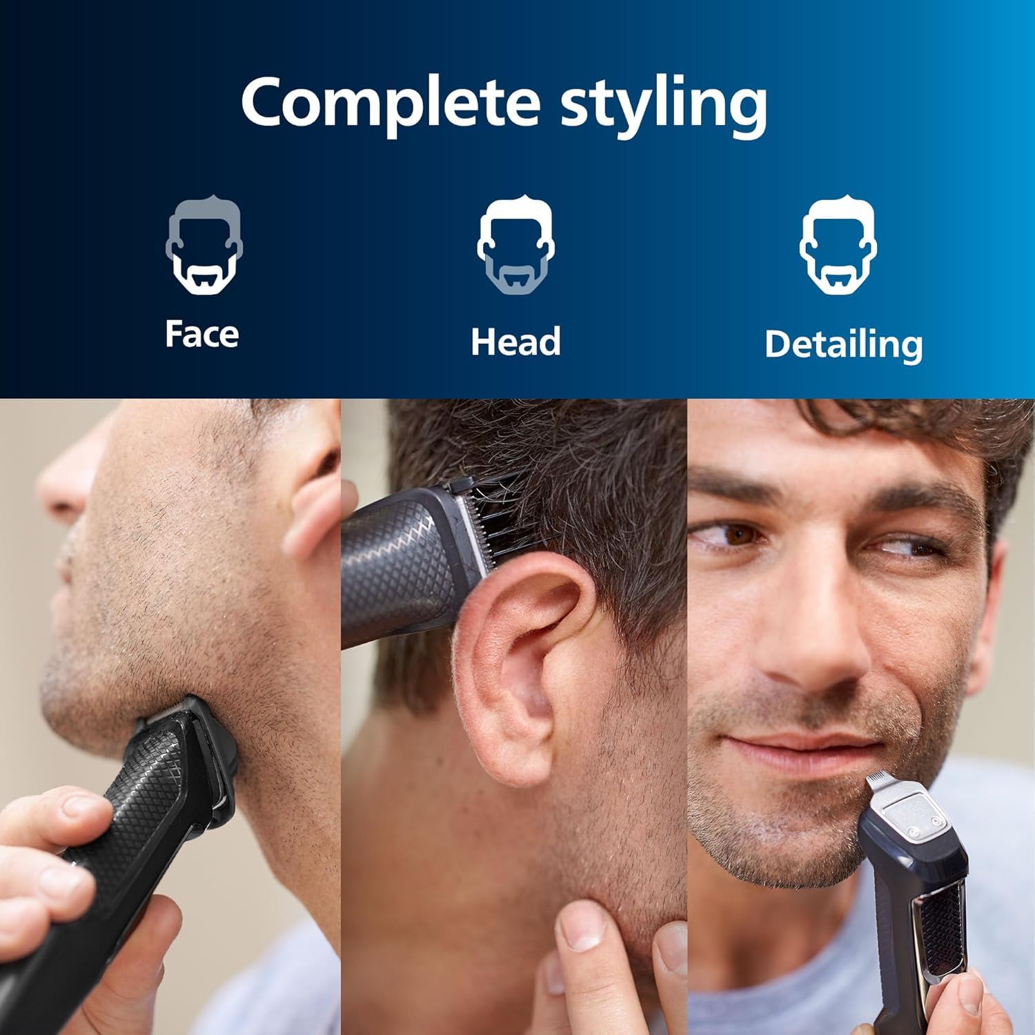 Philips Norelco Multigroom All-in-One Trimmer Series 3000 with 13 pieces - No Blade Oil Needed, MG3750/50