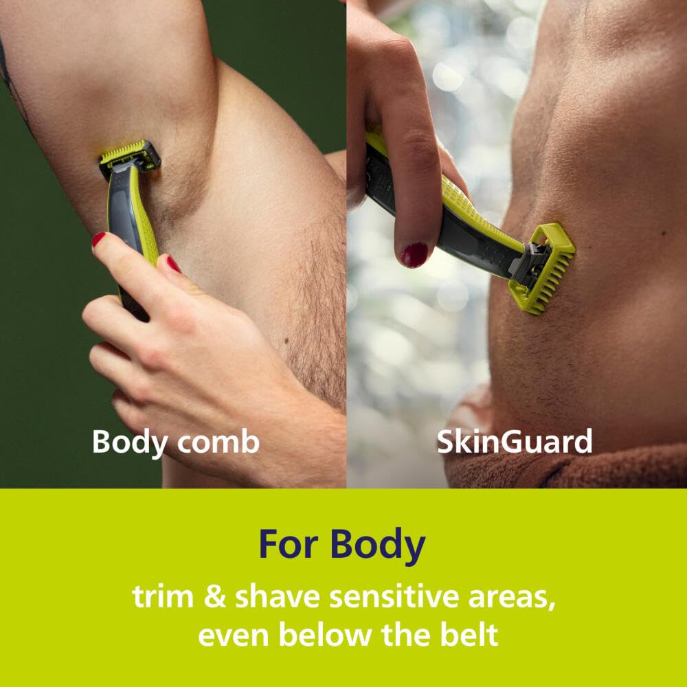 Philips Norelco OneBlade Face + Body Hybrid Electric Trimmer and Shaver, QP2630/70