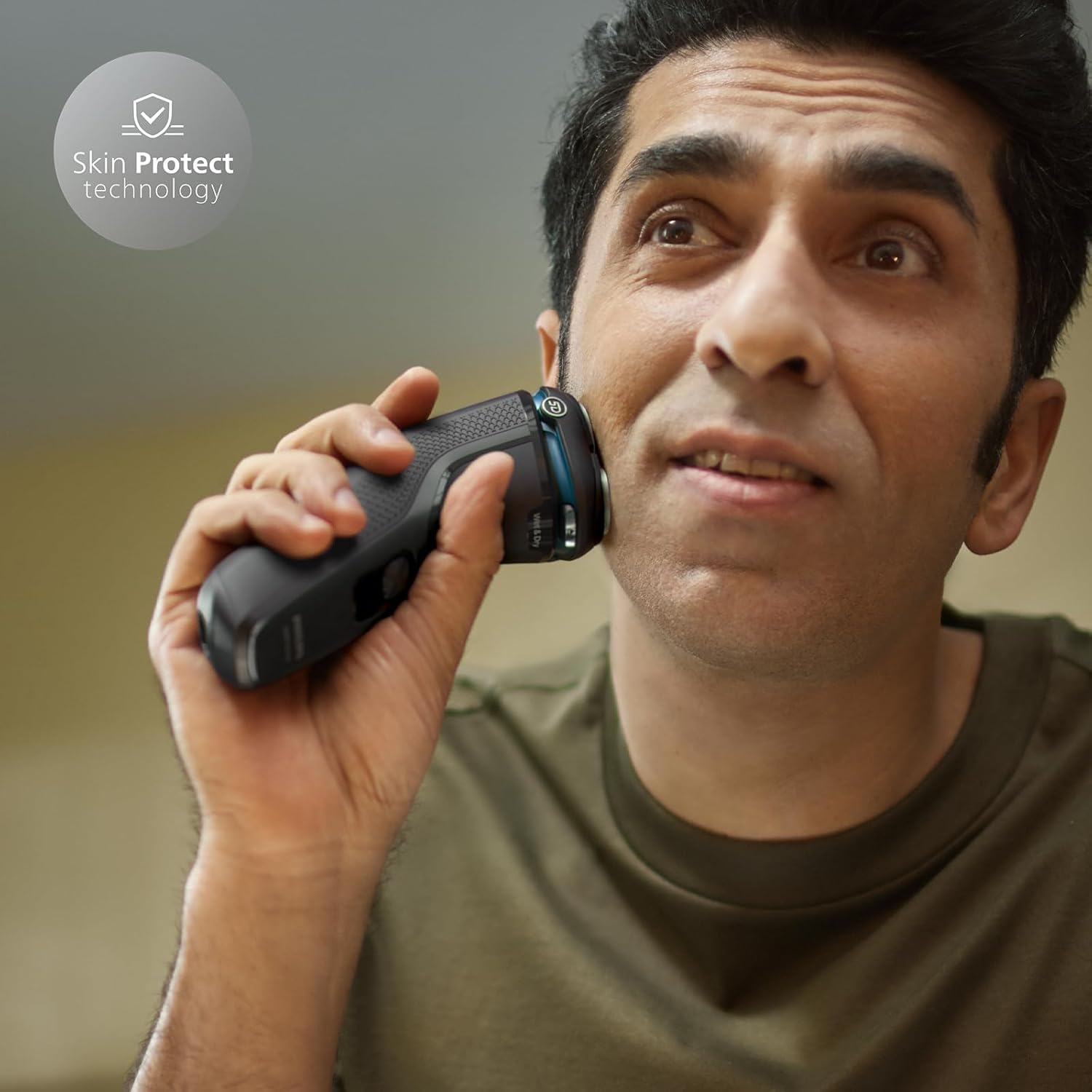 Philips Shaver for Men Series 3000 Rechargeable Wet/Dry Mens Electric Shavers Electric Razor for Men- Modern Steel Metallic