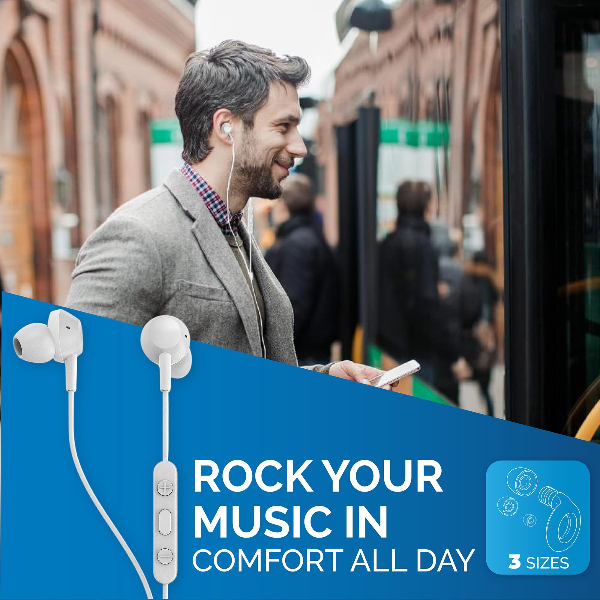 Philips USB C Earbuds Wired with Microphone, in Ear Type C Headphones with mic, Powerful Bass, Lightweight, USB-C Wired Earphones, 3-Button in-line Remote Ear Buds (Black)