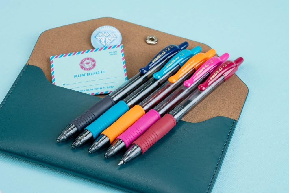 Pilot G2 Premium Gel Roller Pens 0.7, Fine Point Smooth Writing Pens Black, Pack of 12