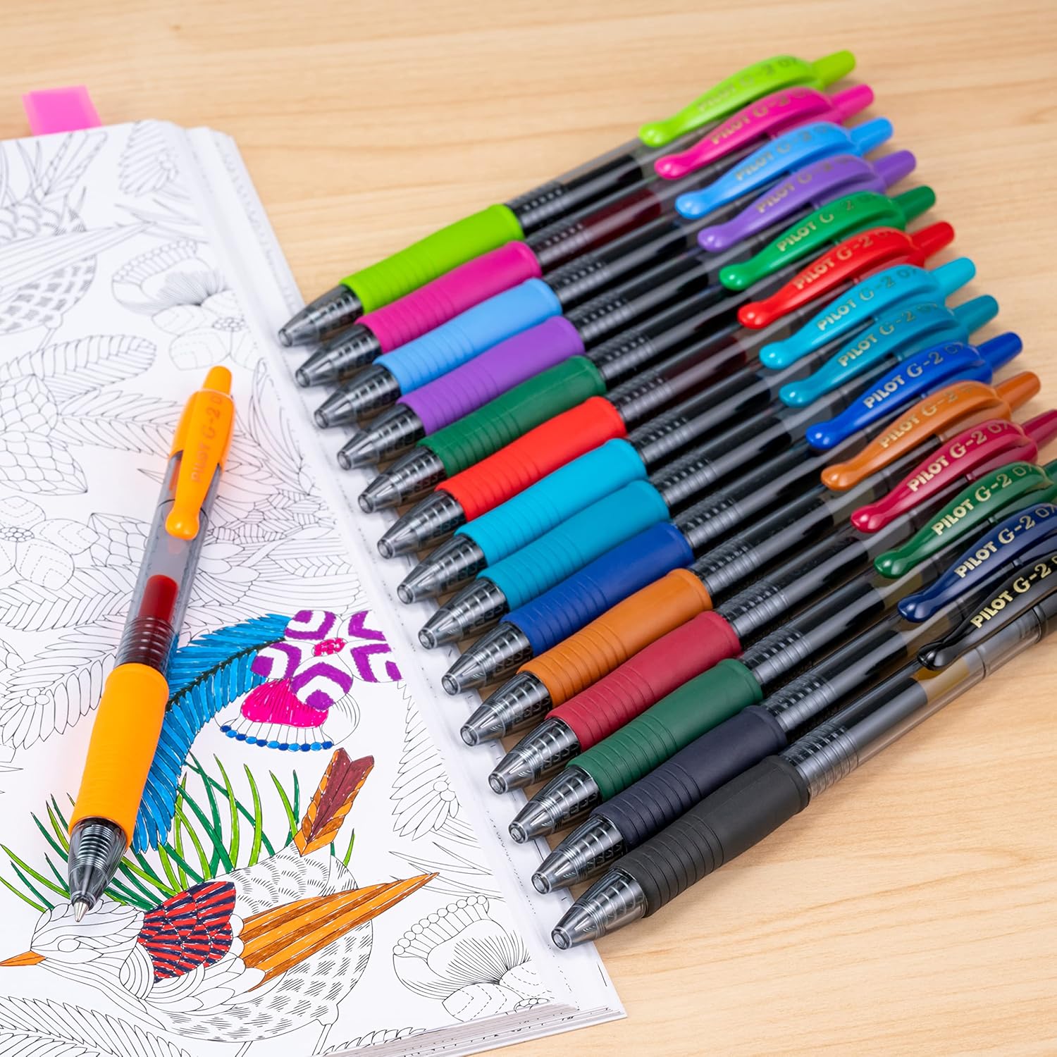 Pilot G2 Premium Gel Roller Pens 0.7, Fine Point Smooth Writing Pens Black, Pack of 12