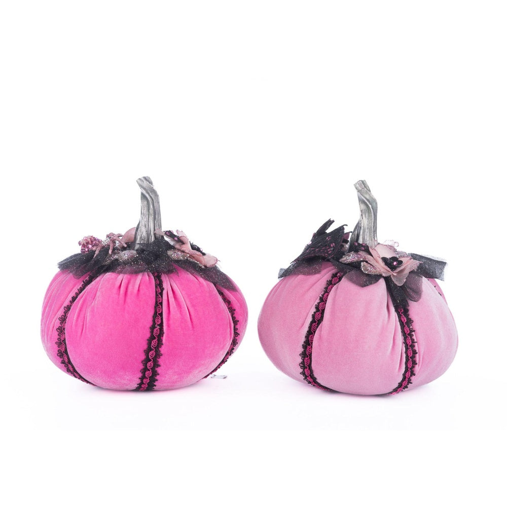 Pink Passion Stuffed Pumpkins Set of 2 by Katherine's Collection