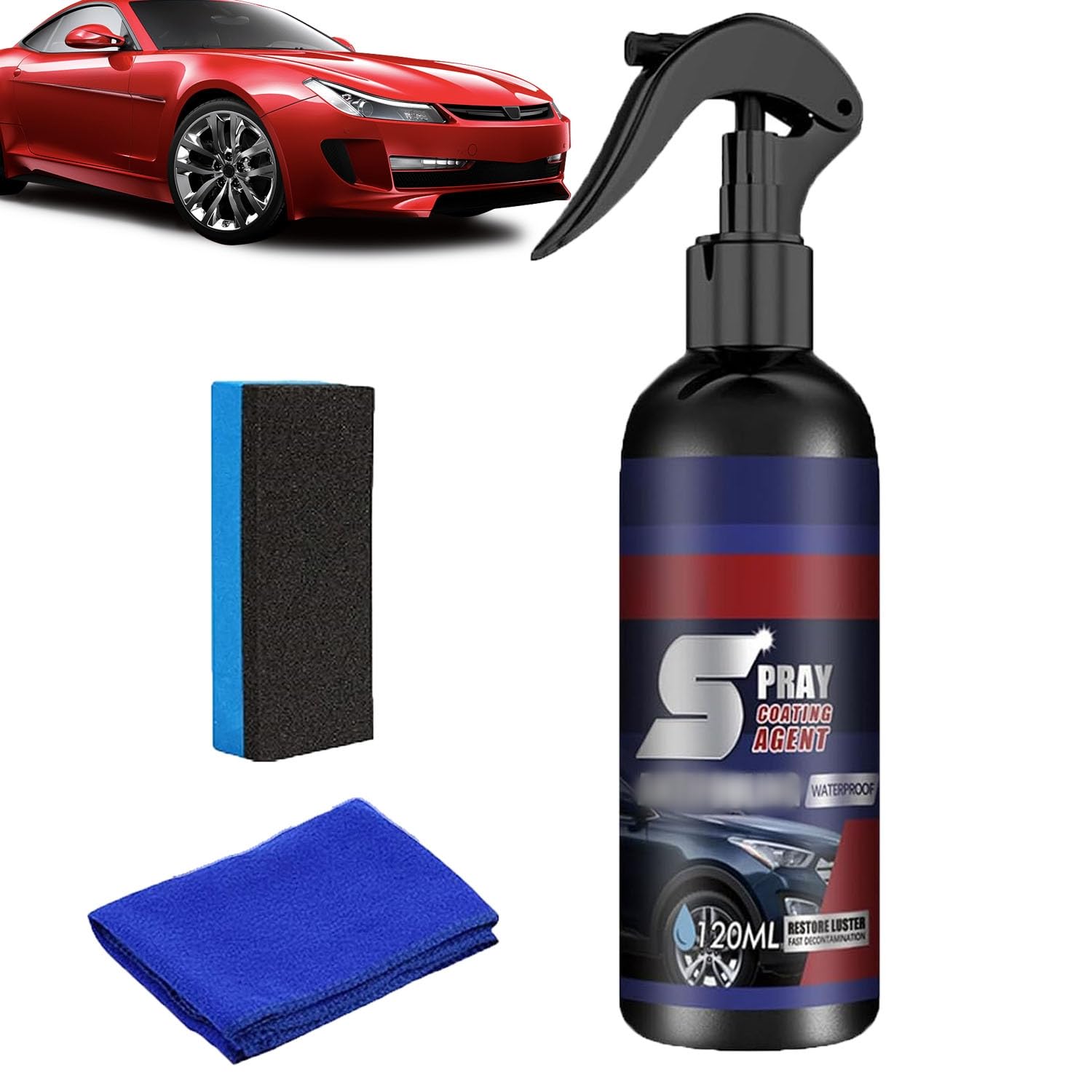 Pipiup Car Wax, Pipiup Ceramic Coating, Newbeeco Limpiador De Carro, Quick Effect Coating Agent,Multifunctional Car Restore Spray,3 in 1 High Protection Quick Car Coatingspray, Waterless Car Wash (1)