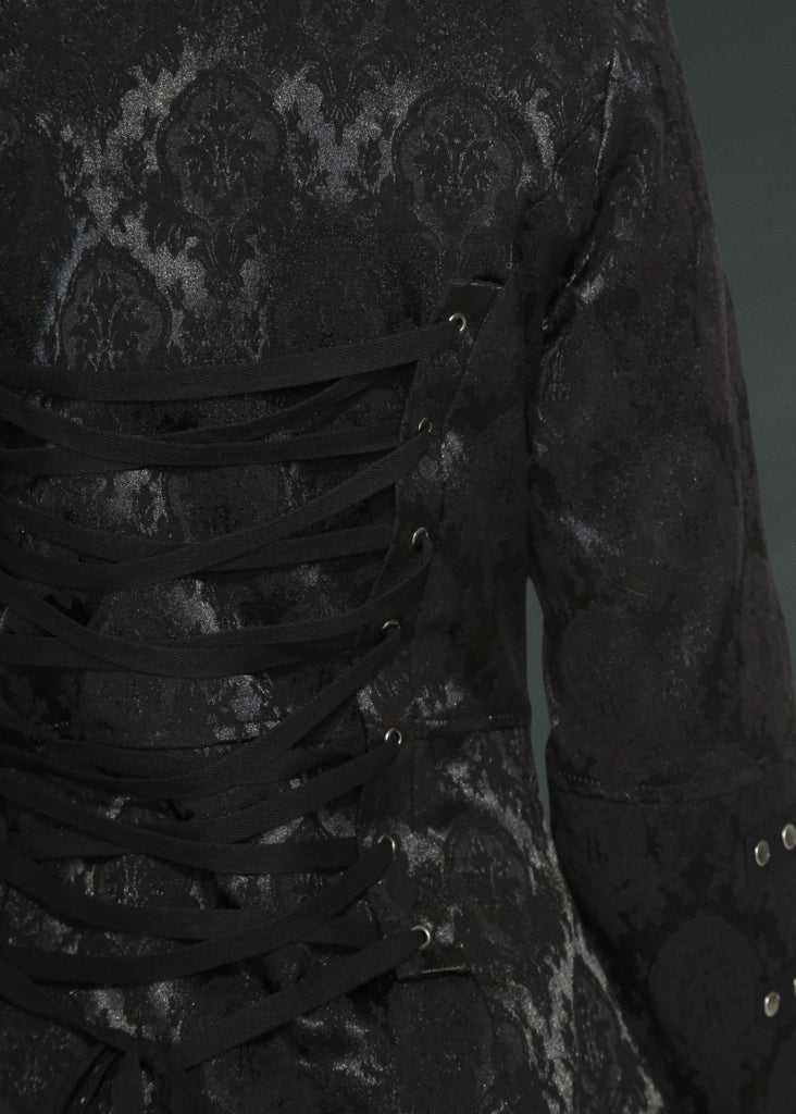 Black Brocade Gothic Pirate Coat